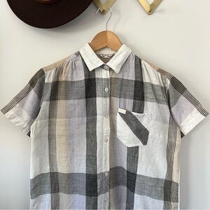 Vintage Michel Cotton Plaid Shirt Sleeve Top